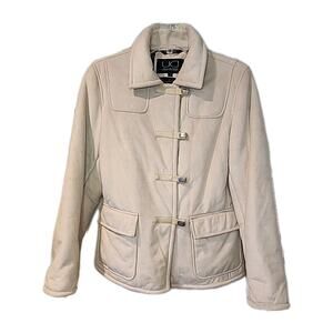 Utex Design Faux Micro Suede/Fur Leopard Print Interior Jacket Size Small (READ)